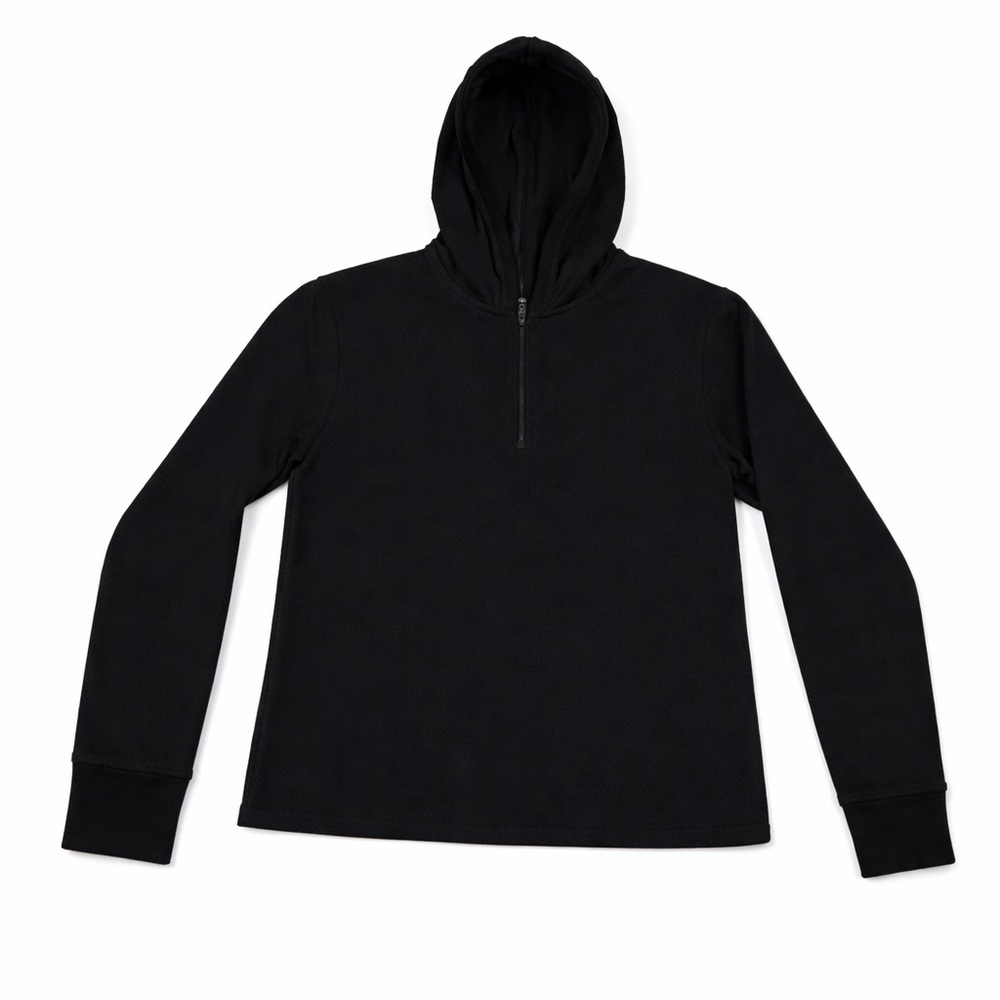 Abercrombie Kids Unisex 15-16Y black quarter zip hoodie